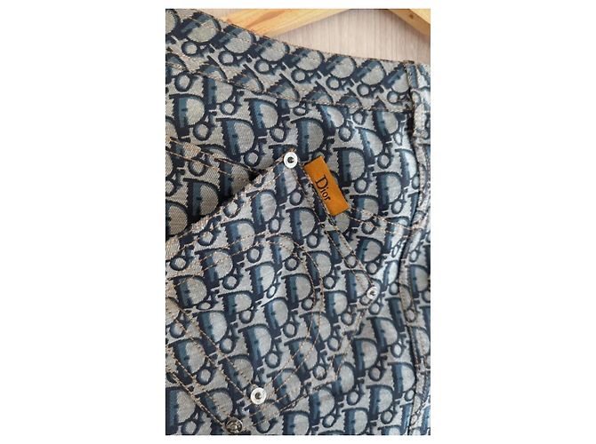 Minigonna monogram Christian Dior Blu Monogramma - vista 5