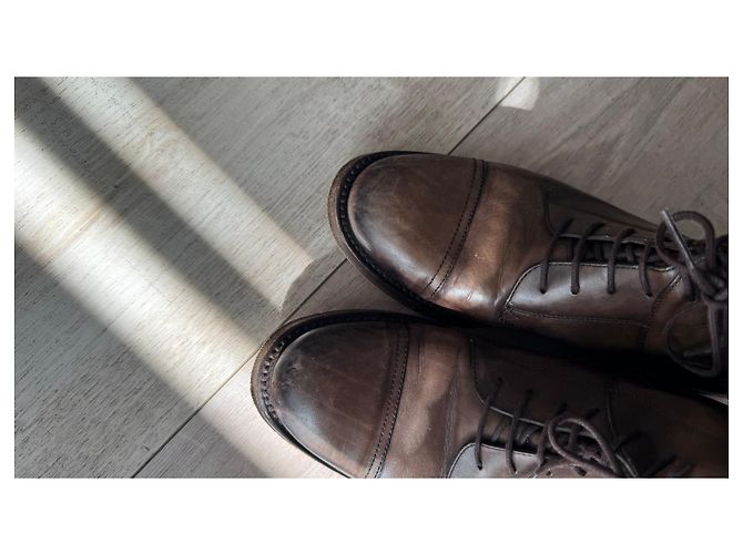 Stivali alti stringati in pelle marrone Gucci - vista 8