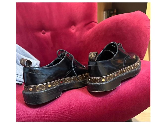Scarpe Derby con plateau Monogram Louis Vuitton Marrone Nero - vista 2