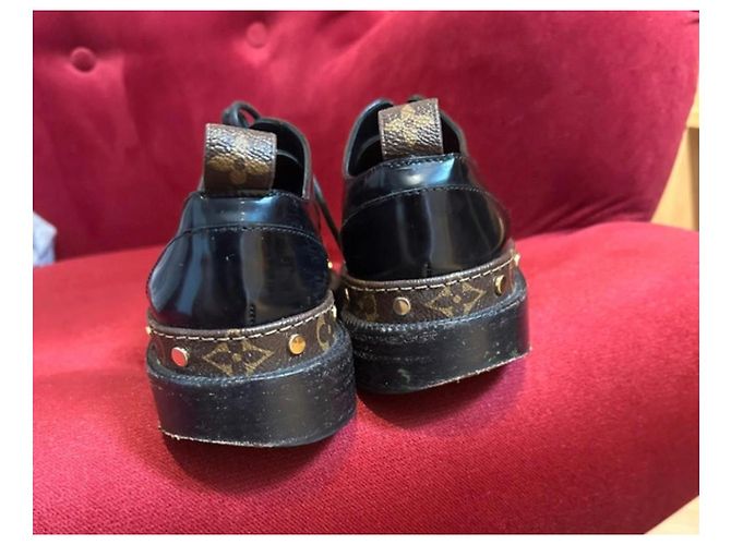Scarpe Derby con plateau Monogram Louis Vuitton Marrone Nero - vista 3
