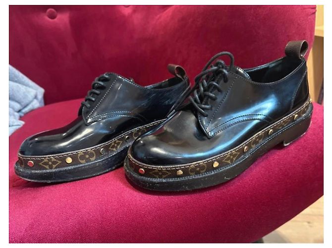 Scarpe Derby con plateau Monogram Louis Vuitton Marrone Nero - vista 5