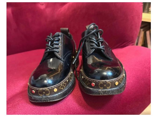 Scarpe Derby con plateau Monogram Louis Vuitton Marrone Nero - vista 6