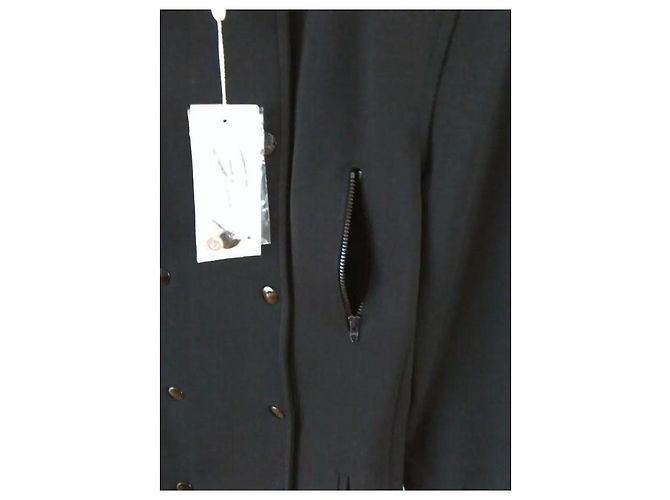 GENNY CASACO DE ABOTOAMENTO DUPLO EM MISTURA DE LÃ Preto - vista 7