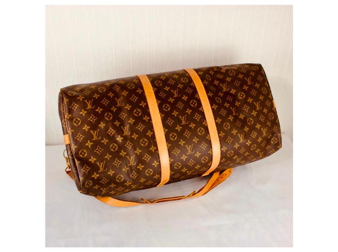 Louis Vuitton Borsa da viaggio Keepall 60 in tela Monogram Marrone Monogramma - vista 3