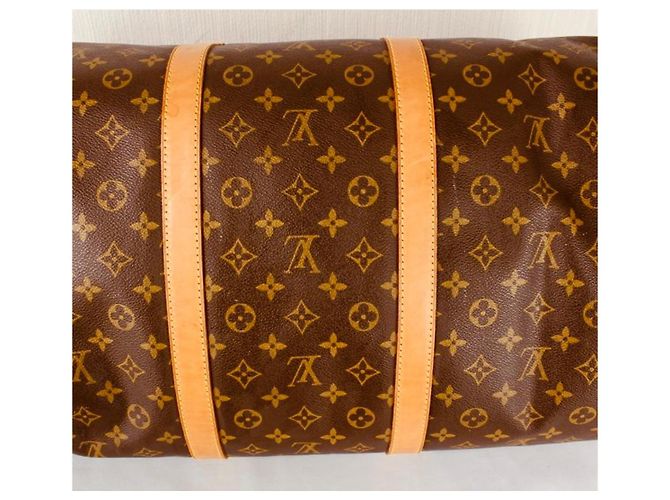 Louis Vuitton Borsa da viaggio Keepall 60 in tela Monogram Marrone Monogramma - vista 5