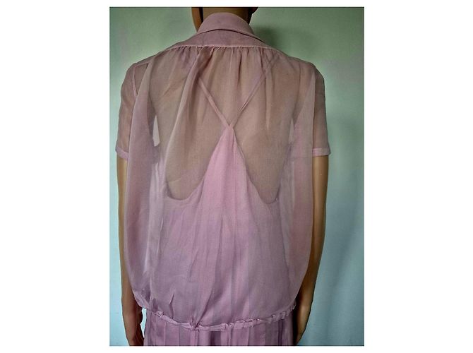 Vestido Chanel de seda rosa - vista 10
