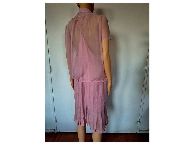 Vestido Chanel de seda rosa - vista 11