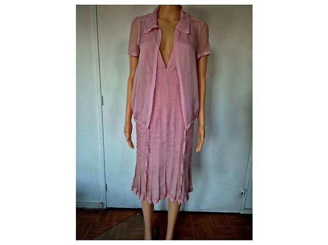 Vestido Chanel de seda rosa - vista 7
