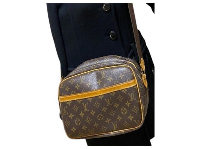 Borsa a tracolla stile Messenger Louis Vuitton Monogram Reporter PM Marrone Monogramma - vista 2
