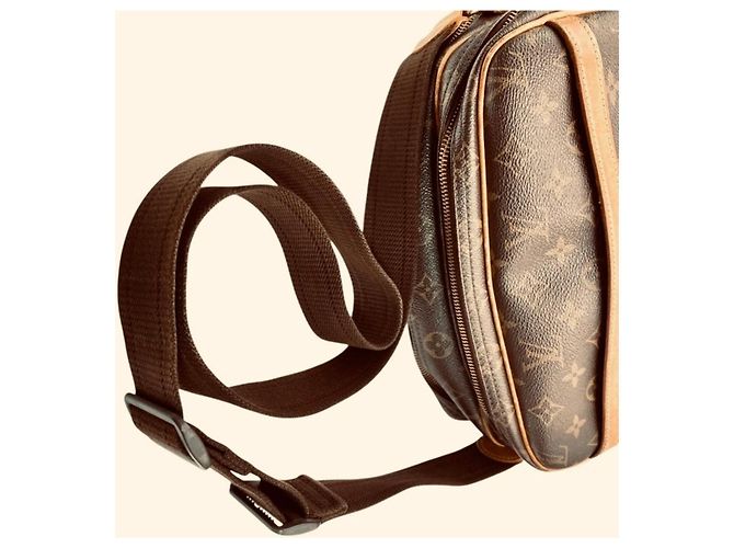 Borsa a tracolla stile Messenger Louis Vuitton Monogram Reporter PM Marrone Monogramma - vista 6