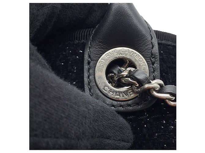 Borsa Tote Chanel Deauville Nero - vista 10