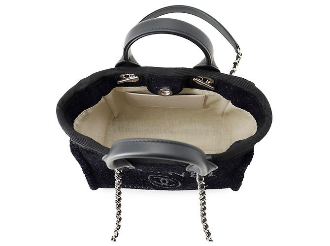 Borsa Tote Chanel Deauville Nero - vista 6