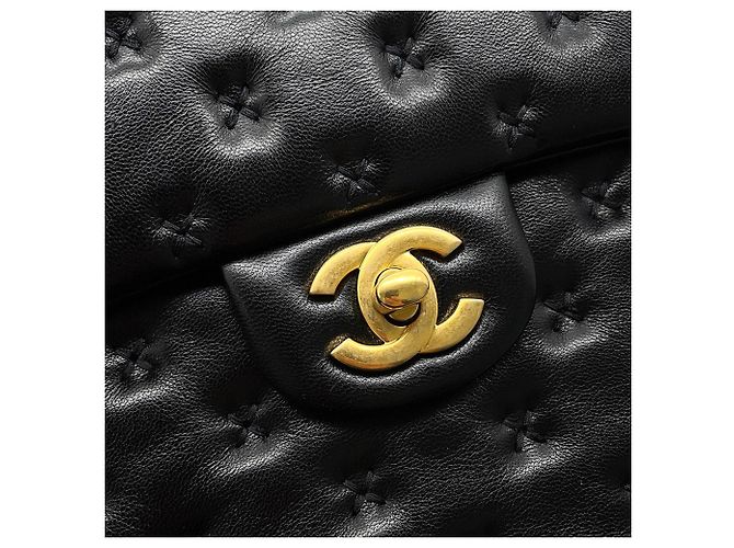 Borsa a mano Chanel in pelle d'agnello nera Nero - vista 13
