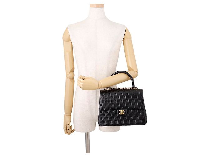 Borsa a mano Chanel in pelle d'agnello nera Nero - vista 5