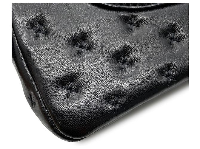 Borsa a mano Chanel in pelle d'agnello nera Nero - vista 8
