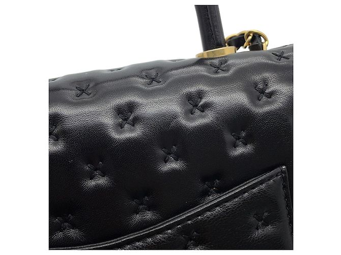 Borsa a mano Chanel in pelle d'agnello nera Nero - vista 9