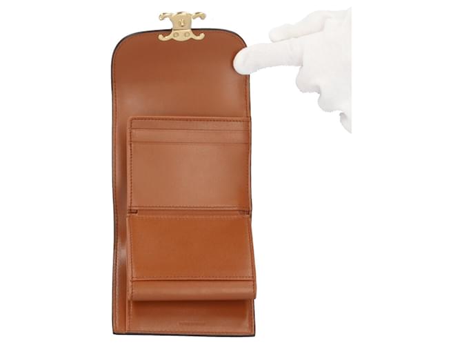 Céline Cartera Tri-fold Celine Triomphe Castaño Beige - vista 6