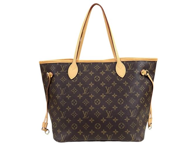 Borsa Tote Louis Vuitton Neverfull MM Monogram Marrone Fuschia - vista 3
