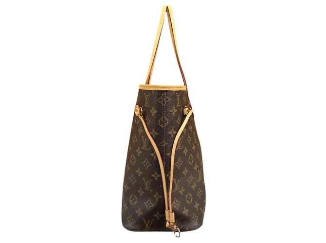 Borsa Tote Louis Vuitton Neverfull MM Monogram Marrone Fuschia - vista 4