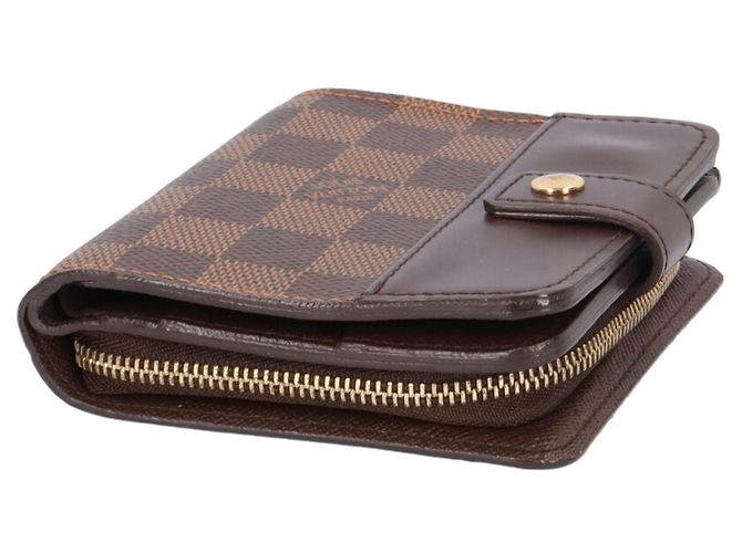 Cartera bi-fold Louis Vuitton Compact Zip Damier Castaño - vista 4