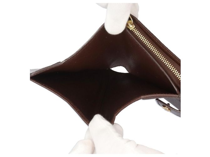 Cartera bi-fold Louis Vuitton Compact Zip Damier Castaño - vista 6