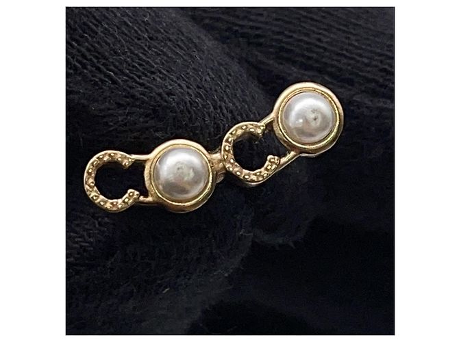 Chanel Coco Ohrstecker mit Kunstperlen Golden - Ansicht 6