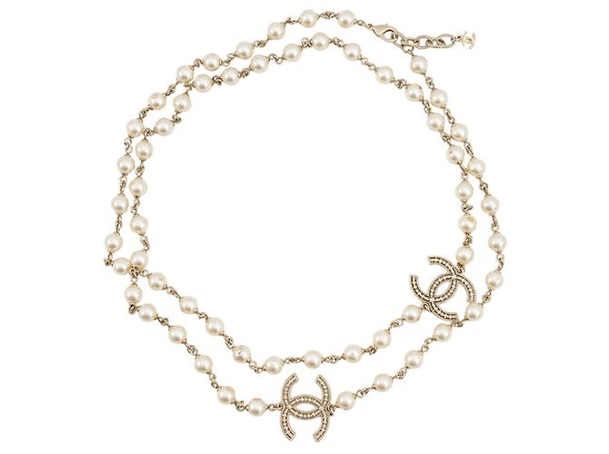 Collar largo Chanel Coco Mark Dorado - vista 3
