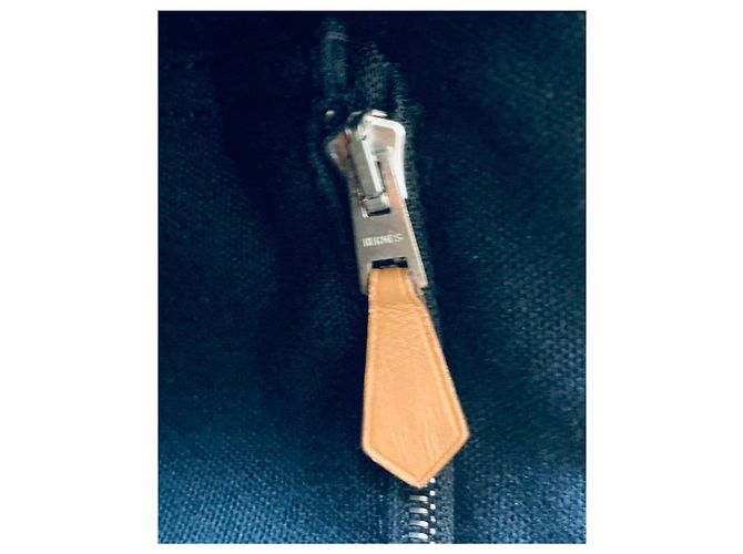 Hermès Canvas Tote Bag MM Grau Anthrazitgrau - Ansicht 13