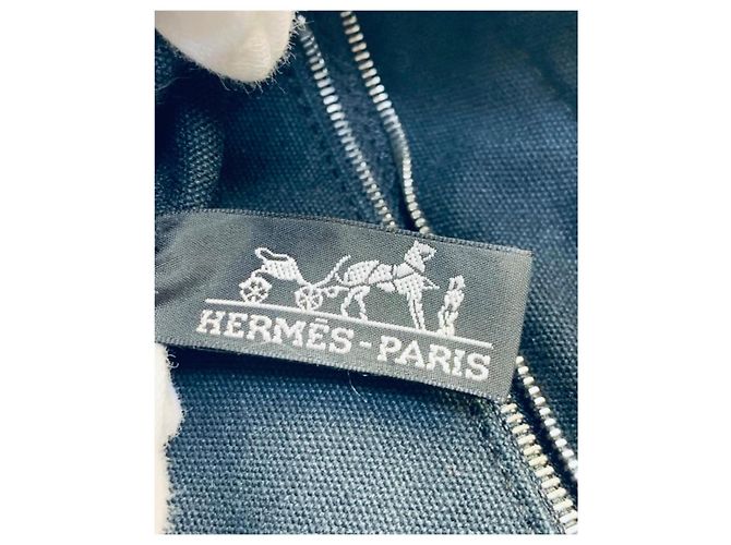 Hermès Canvas Tote Bag MM Grau Anthrazitgrau - Ansicht 16