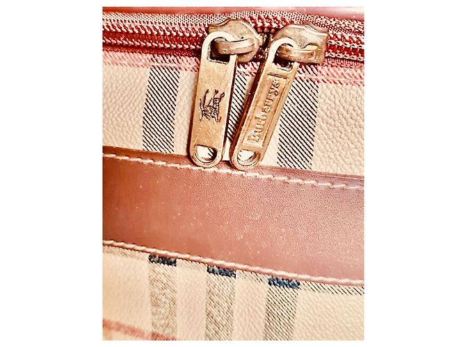 Valigia vintage Burberry Check Marrone Beige - vista 10
