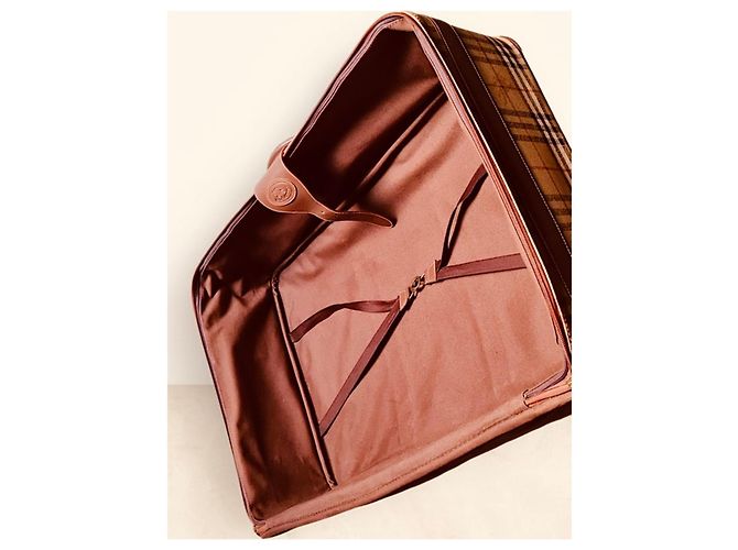 Valigia vintage Burberry Check Marrone Beige - vista 20