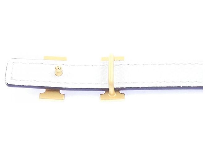 Hermès Cinturón Hermes Mini H 13mm Castaño Blanco - vista 3