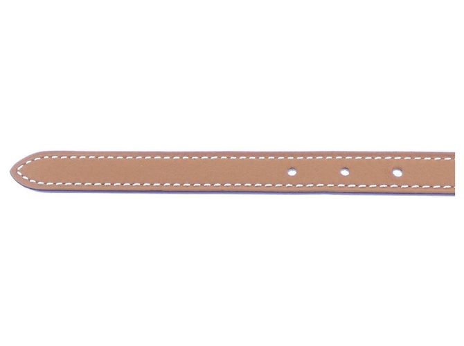 Hermès Cinturón Hermes Mini H 13mm Castaño Blanco - vista 4