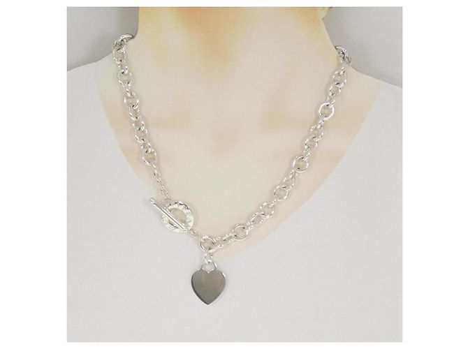Tiffany & Co Collana Tiffany con Ciondolo a Cuore e Chiusura Toggle Argento - vista 6