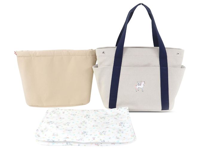 Hermès White Toile Cabriole Wickeltasche Marineblau - Ansicht 12