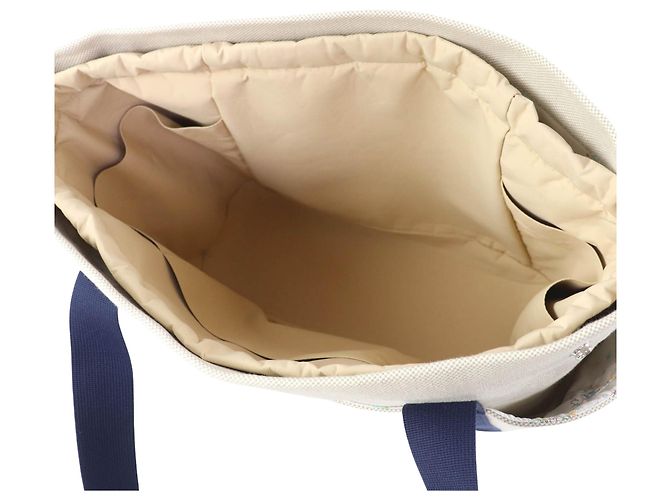 Hermès White Toile Cabriole Wickeltasche Marineblau - Ansicht 4