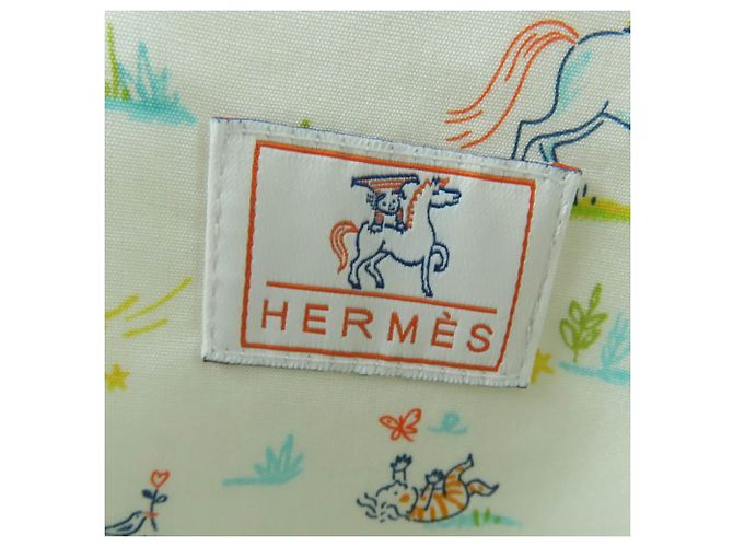 Hermès White Toile Cabriole Wickeltasche Marineblau - Ansicht 6