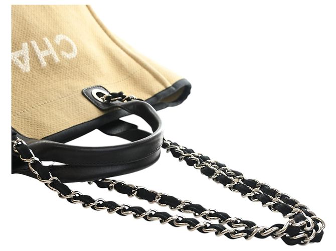 Bolso Tote Deauville Chanel Beige Medium de fibras mixtas - vista 13