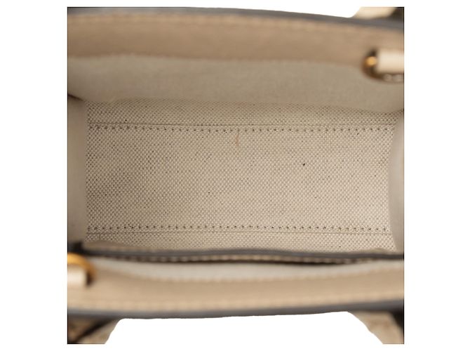 Borsa Satchel Gucci Mini GG Supreme Interlocking G Beige - vista 4