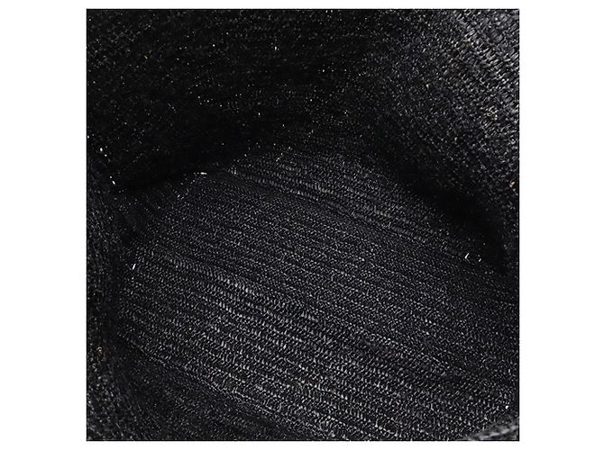 Borsa shopper LOEWE Black Raffia Fold Shopper Tote Nero - vista 3