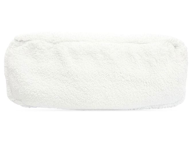 Prada White Spugna Terry Cloth Logo Tote Weiß - Ansicht 3