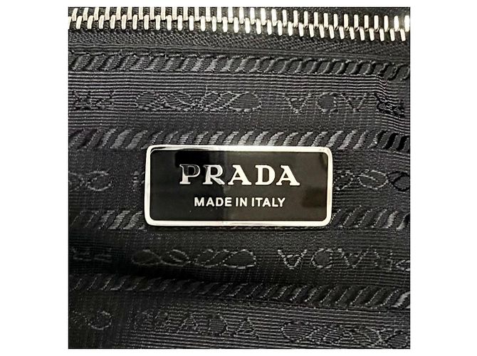Prada White Spugna Terry Cloth Logo Tote Weiß - Ansicht 6