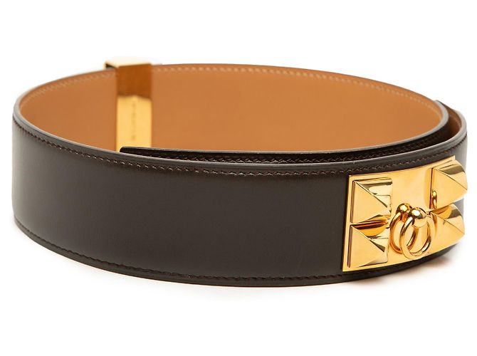 Cintura Hermès Collier de Chien in Box Calf Marrone 70 Marrone scuro - vista 3
