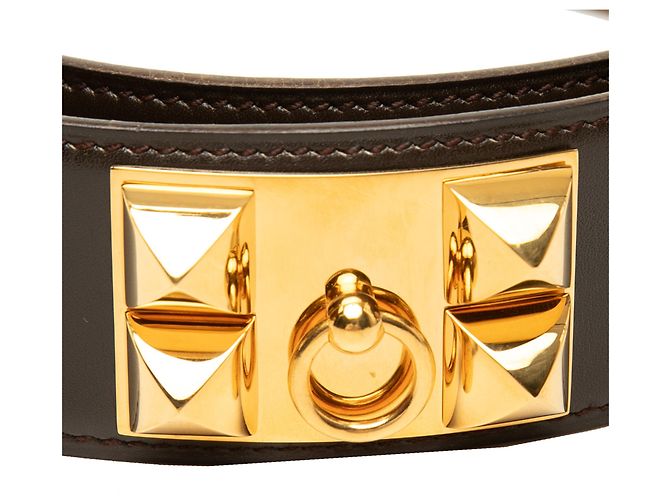 Cintura Hermès Collier de Chien in Box Calf Marrone 70 Marrone scuro - vista 8