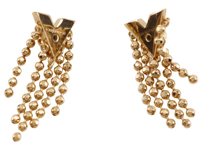Orecchini Louis Vuitton Gold Gold Plated Essentials V Skin Push Back D'oro - vista 3