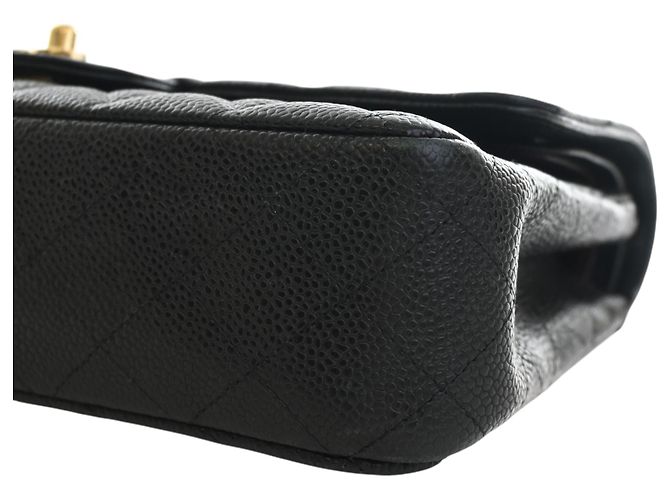 Chanel Black Medium Classic Caviar Double Flap Nero - vista 11