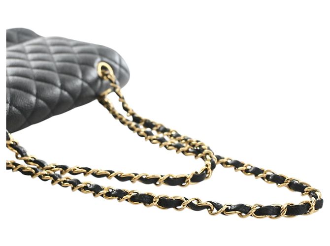 Chanel Black Medium Classic Caviar Double Flap Nero - vista 14