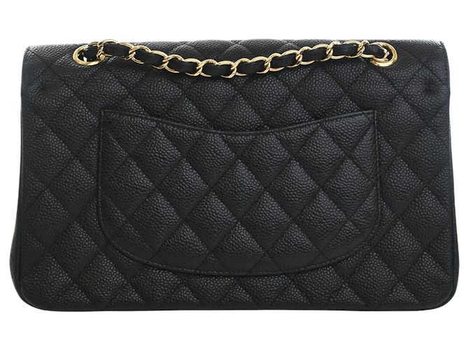 Chanel Black Medium Classic Caviar Double Flap Nero - vista 4