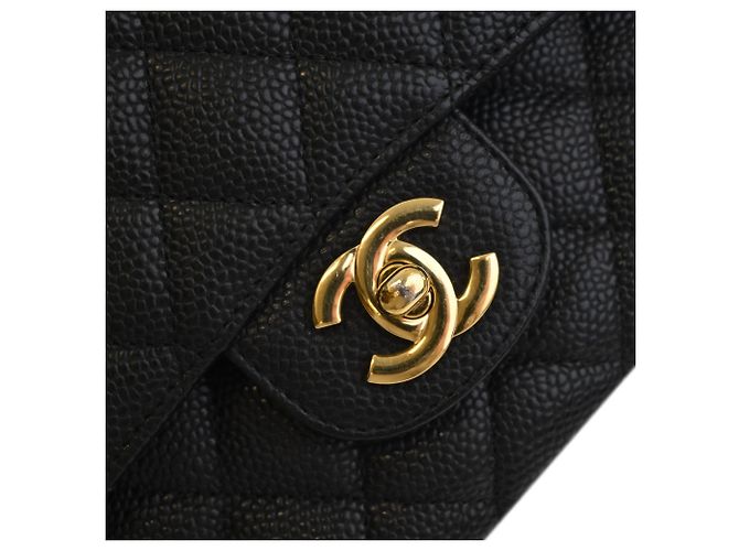 Chanel Black Medium Classic Caviar Double Flap Nero - vista 7