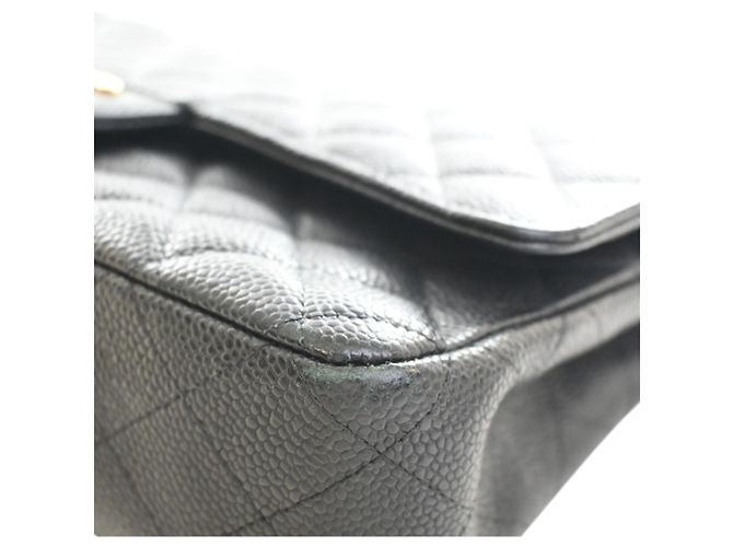 Chanel Black Medium Classic Caviar Double Flap Nero - vista 9